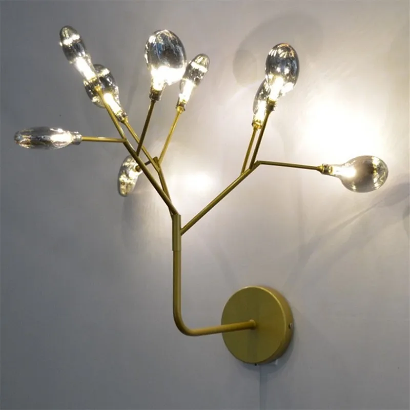 Modern tree wall light firefly LED design stylish black wall lamp decorative indoor reading minimalist headboard lamp