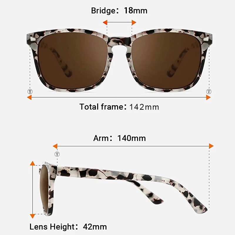 Vintage Polarized Sunglasses for Women Men Brand Design Tortoise Rectangle Frame Classic Rivets Trendy Stylish Sun Glasses UV400 image 6