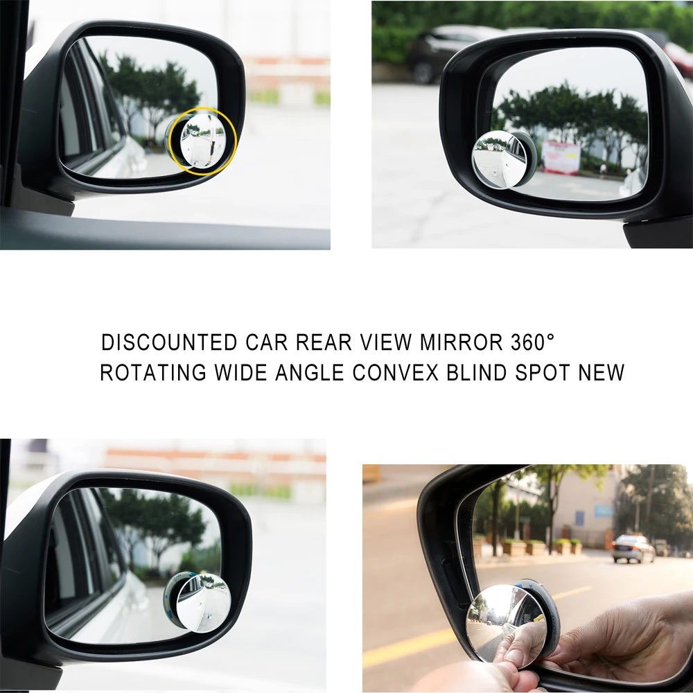 

1pc 360 Degree Blind Spot Mirror Car Reverse Frameless Ultrathin Wide Angle Round Convex Rear View Mirror Auto Exterior Parts