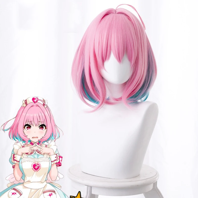 Perruques de Cosplay Yumemi Riamu de l'idolm STER, perruques synthétiques résistantes à la chaleur, perruques de carnaval d'halloween + bonnet de perruque