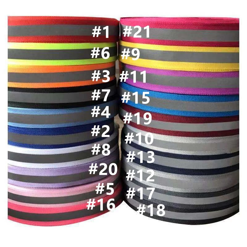 50 Yards/Lot 2cm Wide High-Brightness Safety Silver Reflective Sewing On Fabric Tape Strap Vest Webbing Night Light Warning Belt