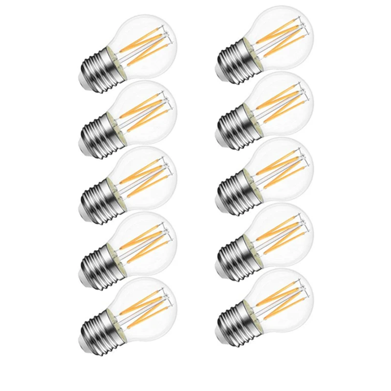 

10pcs/lot Dimmable Edison Bulb 4w 8w 12w E27 E14 Clear LED Lamp 220v G45 Frosted LED Bulb Filament Edison Globe ball light 240v