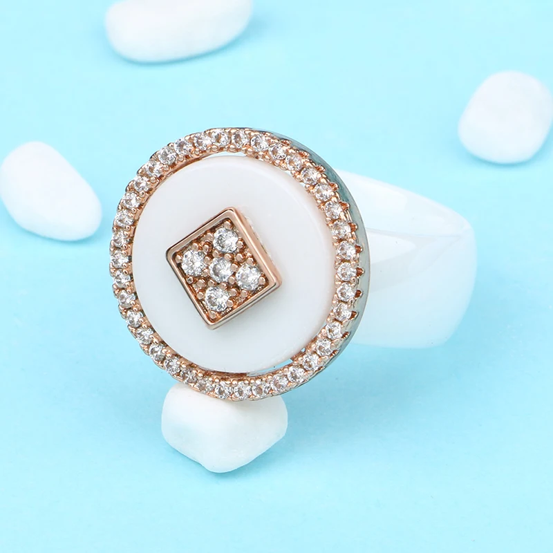 New Big Oversize Women Rings Healthy Comforfit Never Fade Color Fashion Jewelry Gift CZ Crystal Women Rings Chrismas Gift