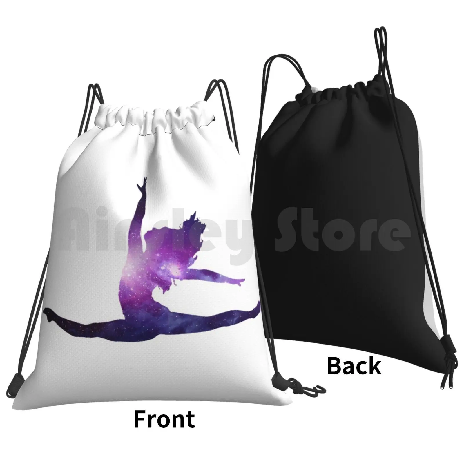 Dancer Backpack Drawstring Bag Riding Climbing Gym Bag Dance Dancer Leap Ballet Jazz Lyrical Contemporary Broadway