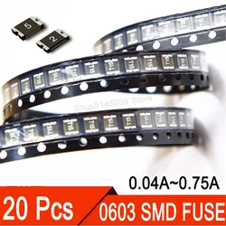 20PCS 0603 40MA 50MA 100MA 0.2A 0.25A 0.35A 0.5A 0.75A 1A SMD Resettable Fuse PPTC PolySwitch Self-Recovery Fuse