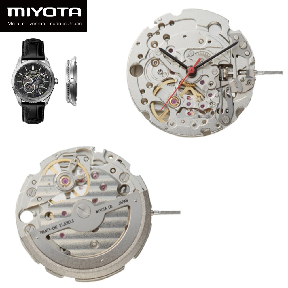 Miyota 82S0 Sliver Skeleton Mechanical Movement Japan Automatic Self-winding Movt Parashock 21 Jewels Watch Replacement Part