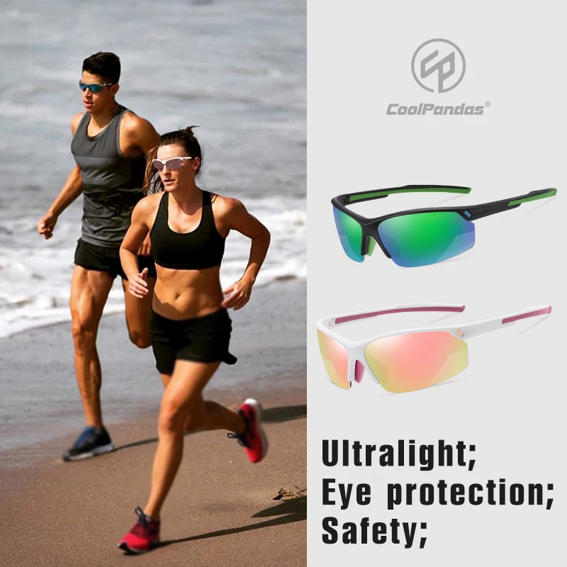 

Outdoor Semi-Rimless Photochromic Polarized Sunglasses Men Women Mirror Pink lens Driving Sports Goggle oculos de sol masculino