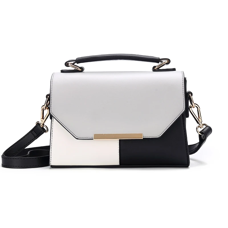 

Women's Bag Shoulder Bag Korean Splicing Fashion Small Square Leather Single Shoulder Messenger Bag