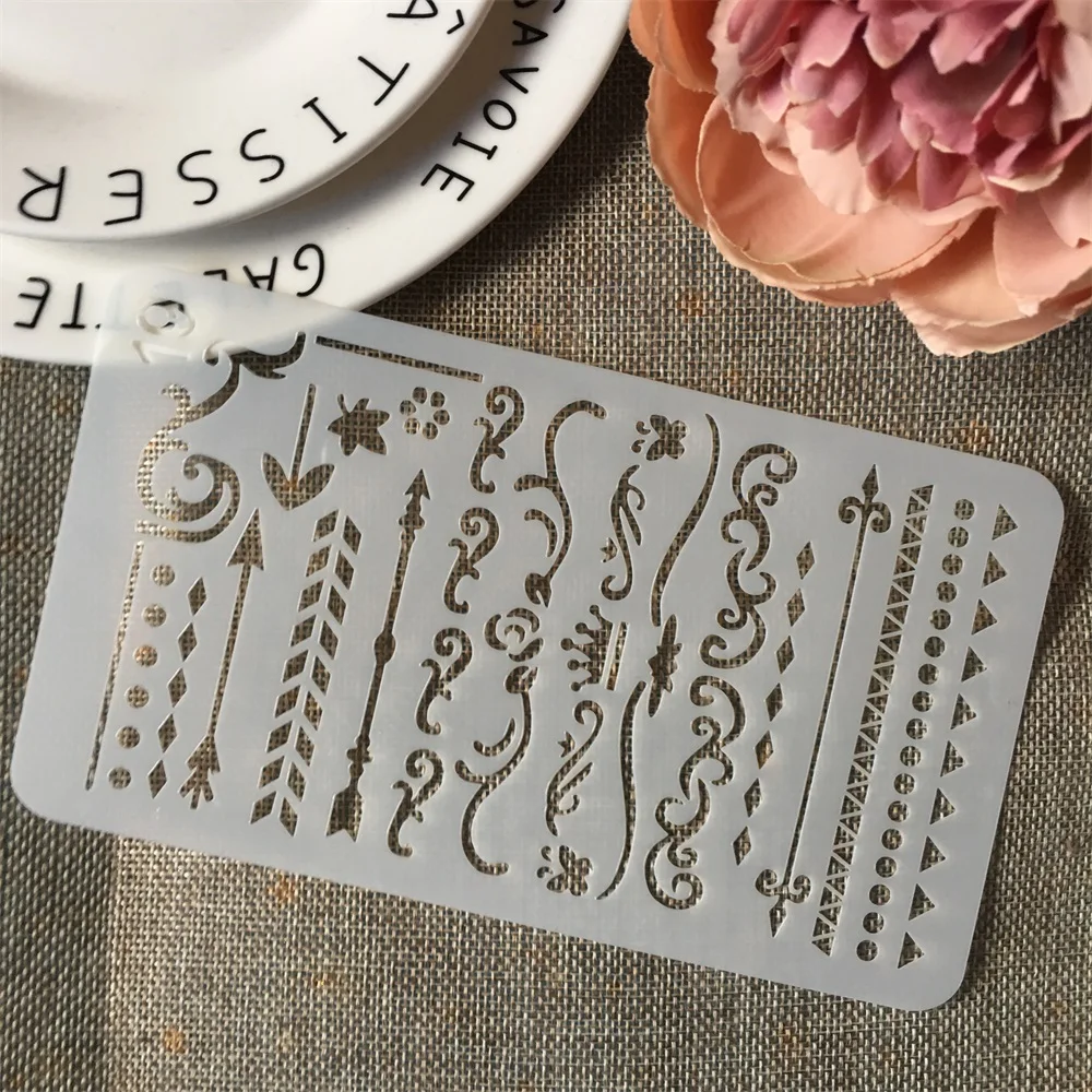 Nowa flaga geometrii A6 19 DIY Craft Layering szablony malowanie ścian Scrapbooking tłoczenie szablony do albumu karta papierowa szablon