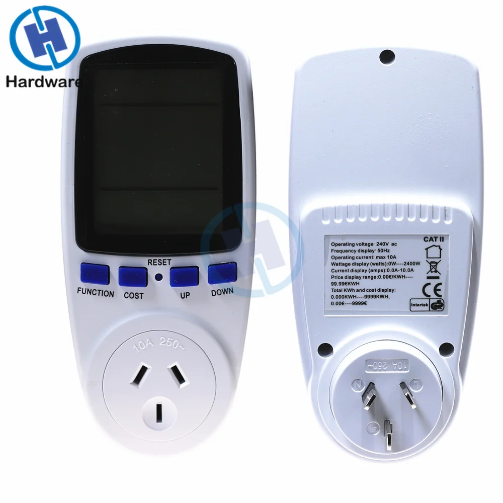 EU BR AU UK Plug Digital Wattmeter Power Meter Energy Meter Voltage Wattmeter Power Analyzer Electronic Measuring Outlet Socket