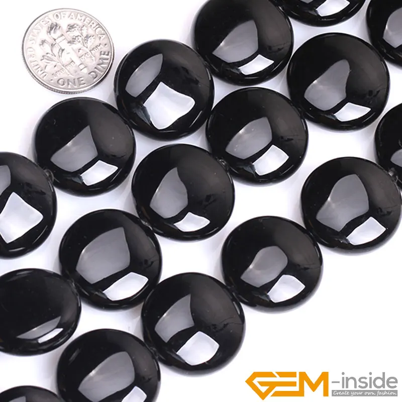 Natural Stone BLack Agates Coin Faceted Bead For Jewelry Making Strand 15 Inch DIY Jewelry Design Beads For Bracelet Necklace