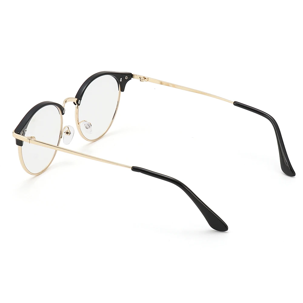 Qutzzmnd Klassieke Anti-Blauw Licht Brilmontuur Mode Ronde Metalen Monturen Computer Bril Eyewear