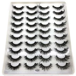 HBZGTLAD New 20 Pairs 3D Soft Mink False Eyelashes Handmade Wispy Fluffy Long Lashes Natural Eye Extension Makeup Kit Cilios