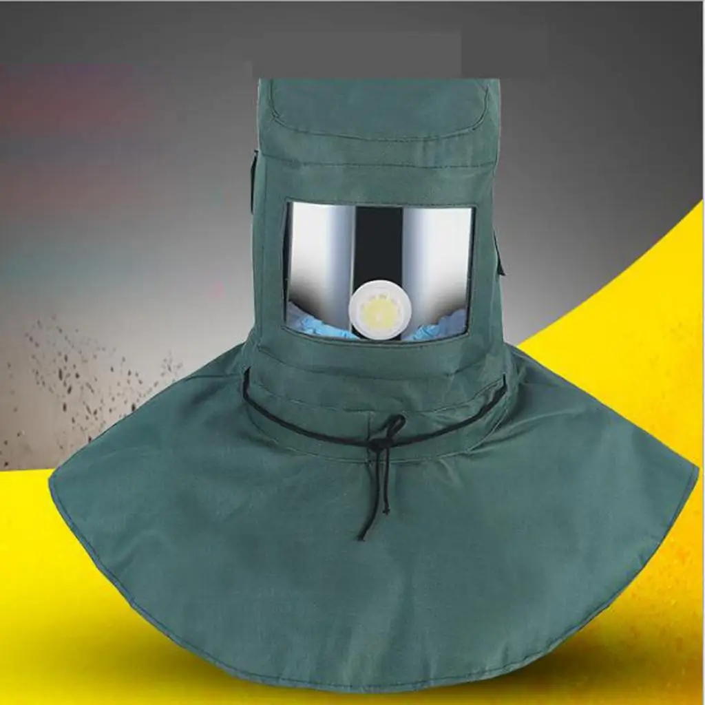 Industrial Labor Work Protection Canvas Sand Blasting Hood Anti Wind Anti Impact Mild Blasting Polishing