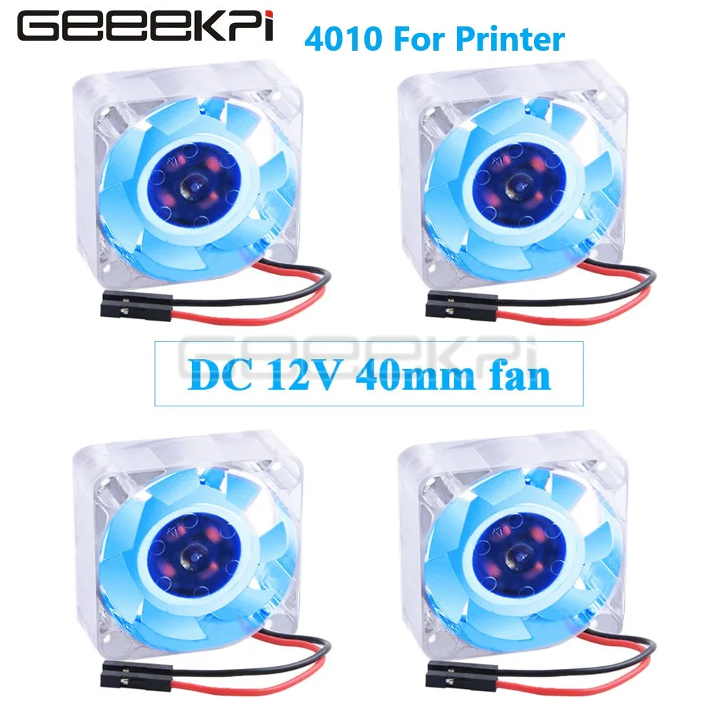 3D Printer 4010 Cooling Fan 2/4 PCS Blue & RGB LED Light DC 12V PC Cooler Brushless Cooling Fan For Router Heat Dissipation