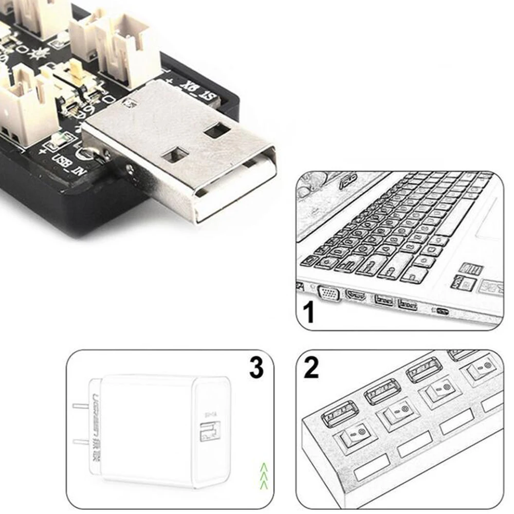 6-канальный USB-адаптер для зарядки аккумуляторов LiHv Lipo, 3,7-3,8 в, 1S, 5 В, 2 А