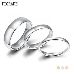 Tigrade 2/4/6mm Women Silver Ring High Polished Wedding Band 925 Sterling Silver Rings Simple Engagement Bague Female Jewelry