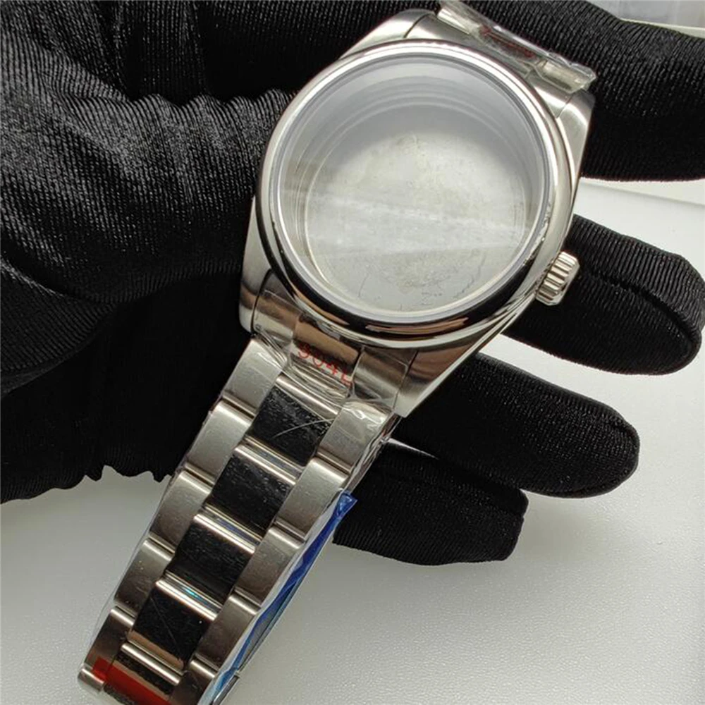 

36mm New Datejust Watch Shell Oyster Case Stainless Steel Strap For NH35 NH36 NH38 Parts Sapphire Crystal Cover