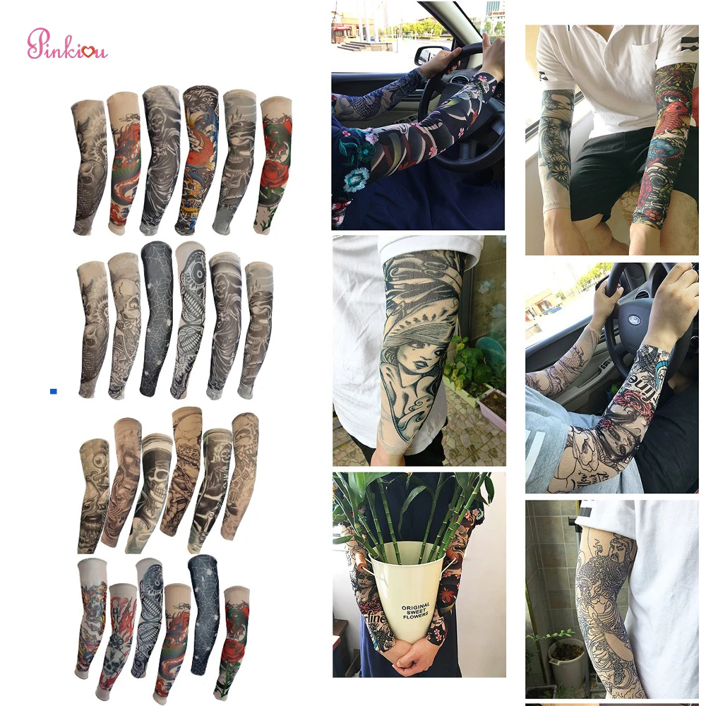 

6Styles Temporary Fake Tattoo Arm Sleeves Kit Unisex Women Men Skin Proteive Stretchy Cool Styling Tool