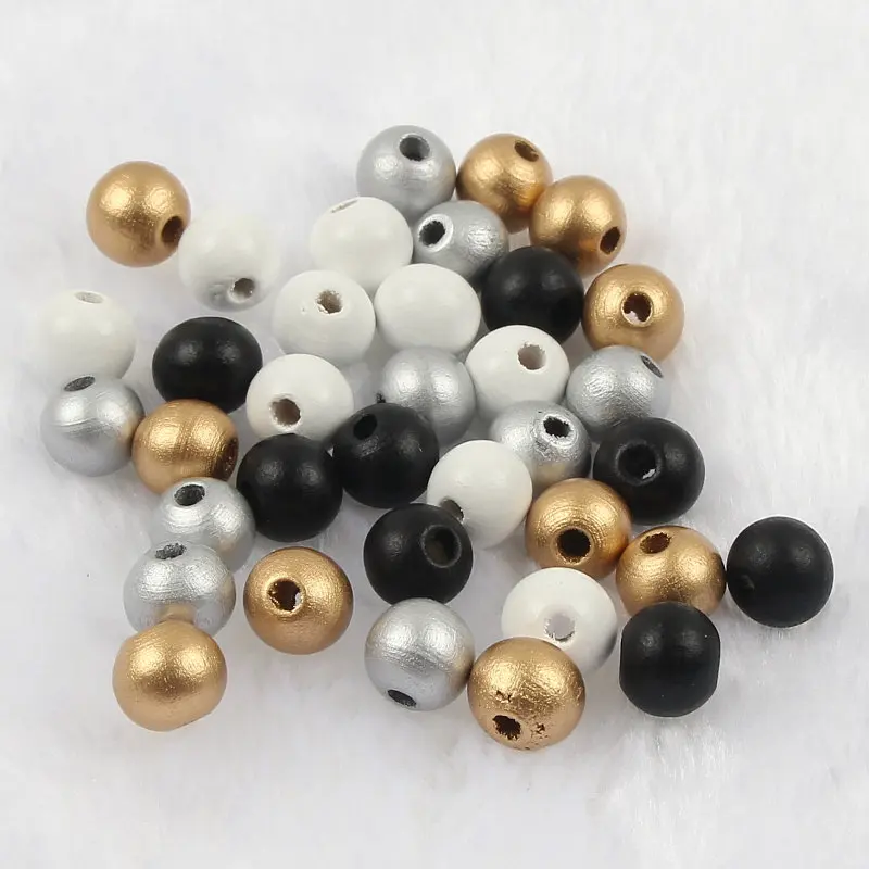 50-500pcs 6 8 10 12mm Mixed Color Wood Beads Wooden Round Balls Loose Spacer Beads for Jewelry Making DIY Bracelet Accessories