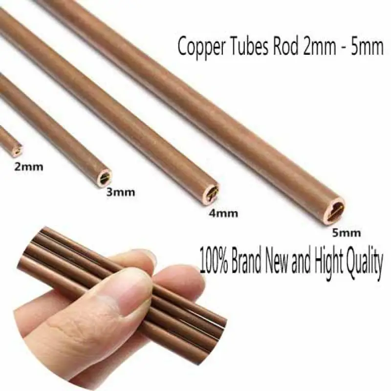 Tubo de cobre de alta calidad para fontanería, varilla de bricolaje de 2mm - 5mm de diámetro interior, 300mm de longitud, 1 unidad