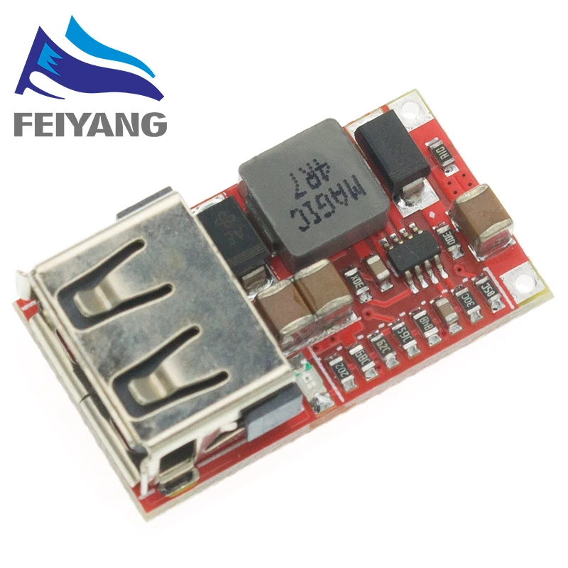 6-24V 24V 12V do 5V Moduł obniżający napięcie USB Konwerter DC-DC Ładowarka do telefonu Moduł zasilania samochodowego Wydajność 97,5% Moduł Buck