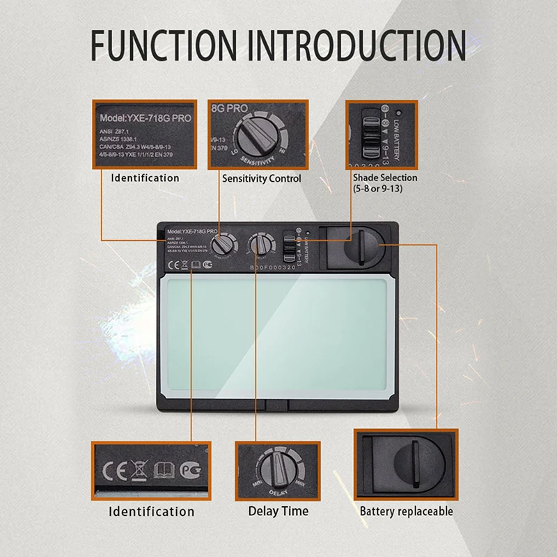 Auto-darkening welding filter Real ColorYXE-718G/YXE-600T
