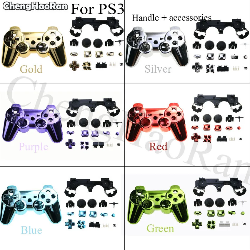 

ChengHaoRan For PS3 control unit plating kit with handle with game machine protective cover Button Kits 6 Colors