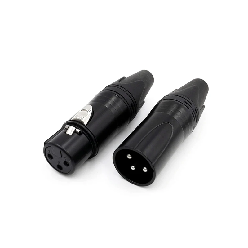 10Pcs Xlr connector audio plug microphone plug 3pin speaker  connector male & female colour mic connector