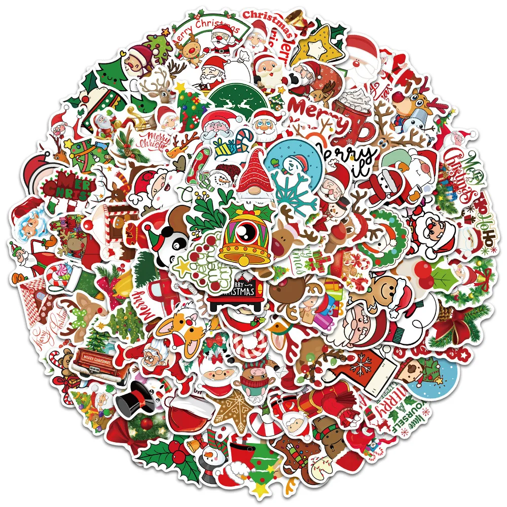 10/30/50PCS Christmas Santa Claus Creative DIY Sticker Sticker Scrapbook Skateboard Guitar Gift Aesthetic Sticker Wholesale