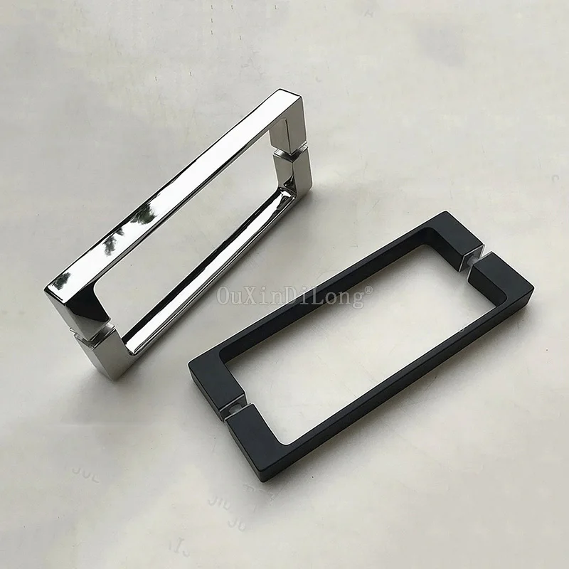 

Free Shipping Matte Black/Chrome Solid 304 Stainless Steel Bathroom Door Handle Shower Glass Door Pull / Push Handles GF88