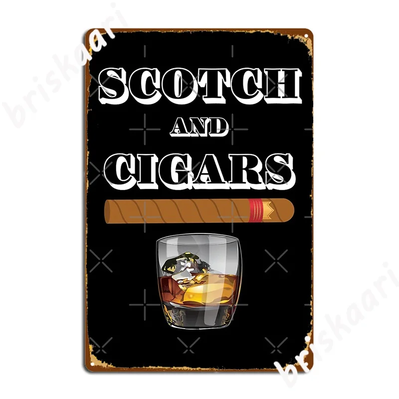 Scotch And Cigars Metal Sign Plaques pub Garage Classic pub Tin sign Poster