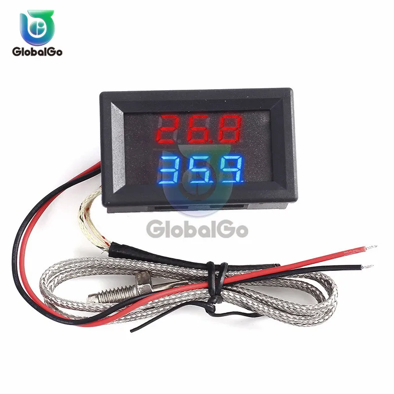 -60℃~999℃ K-type Thermocouple Thermometer Double Digital Air Liquid Temperature Sensor Meter Test For Vegetable Cultivation