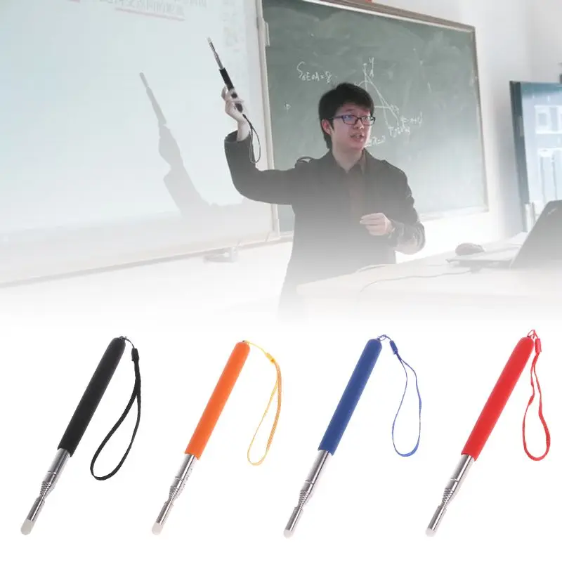 Professional Torch Whiteboard Pen Felt Head Stainless Steel Telescopic Teacher Pointer 1M High Quality