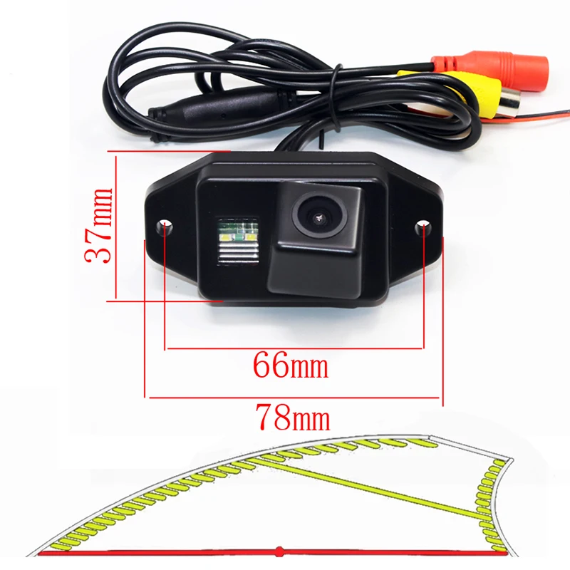 

Dynamic Trajectory Tracks Car Rear View Backup Parking Camera For Toyota Prado Land Cruiser 120