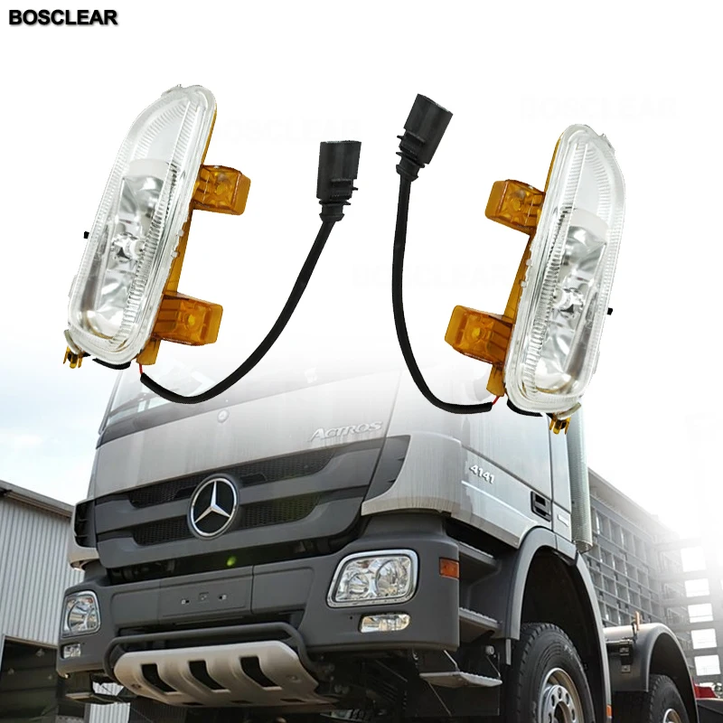 2pcs Foglights Front Turn signal Fog Light Lamp For Mercedes-benz AXOR Fog Lamp Truck 9408200156 9408200056 E Approve