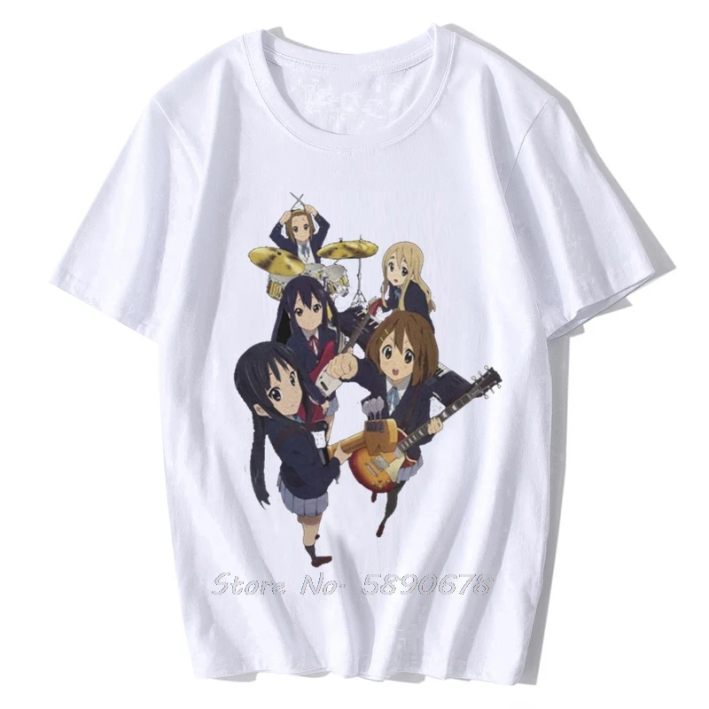 Men T-Shirts Anime Inspired Leisure Cotton Tee Shirt Short Sleeve K-on Yui Japan Music Anime T Shirt O Neck Tops Harajuku