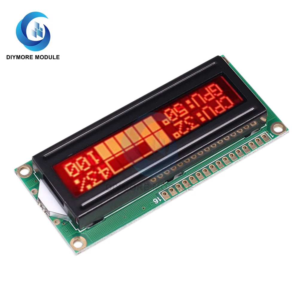 1602A LCD Display Module 16*2 Character 5V Red Screen SPLC44780C/EQV Controller Monitor For Arduino