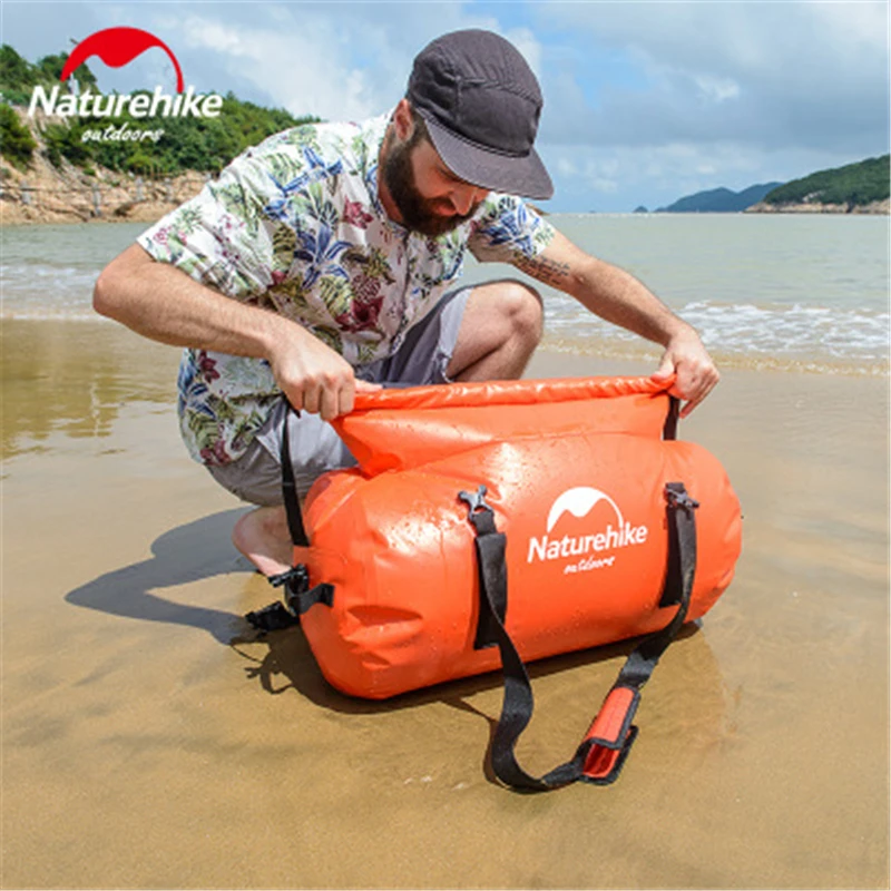 Naturehike Waterproof Bag 40/60/90/120L Large Capacity 500D PVC Net Clamping Cloth River Trekking Bag Beach Swimming Hiking