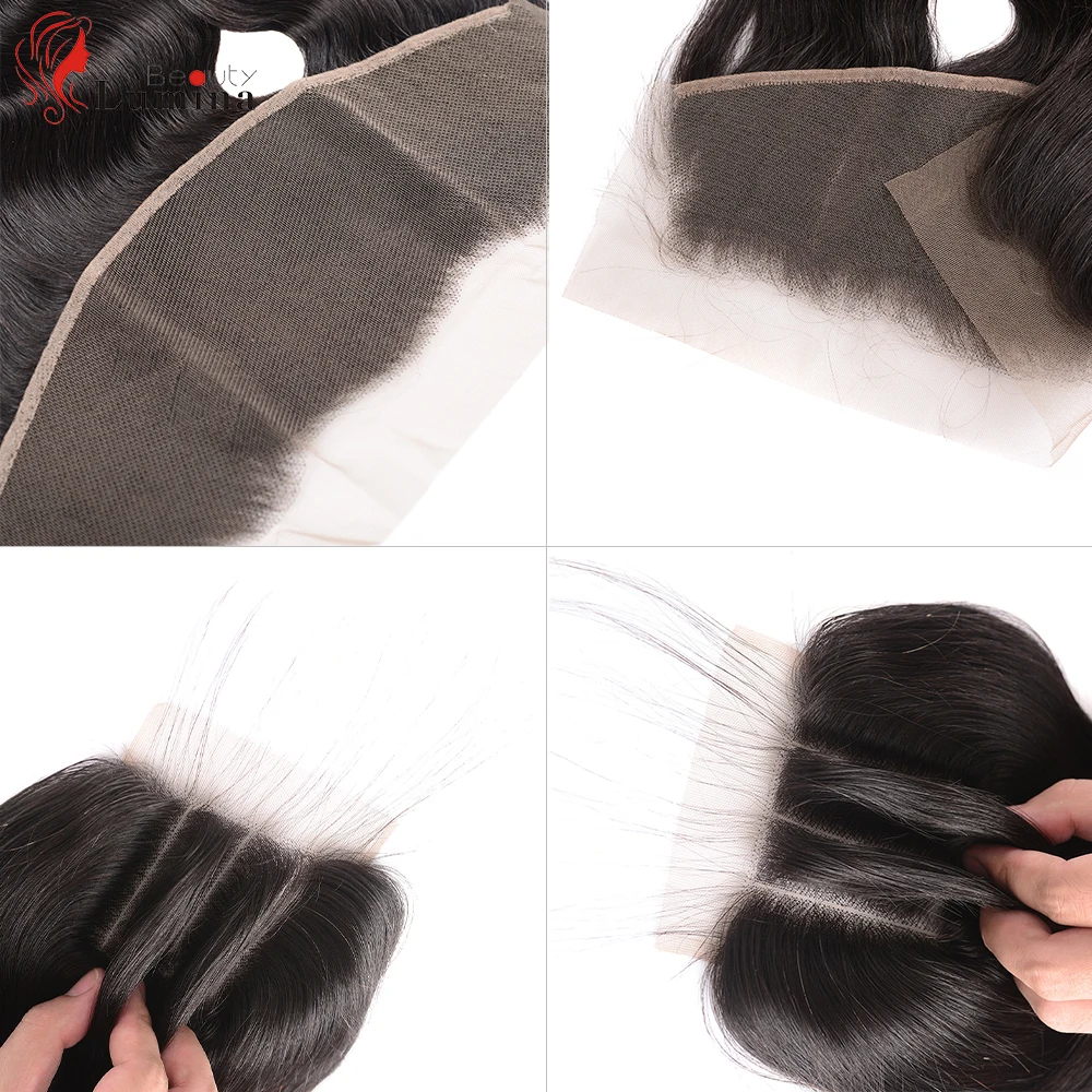 Body Wave Closure 4x4 Lace Closure Frontal Body Wave Frontal Natural Color Transparent Lace Frontal 100% Human Hair 8-22inches