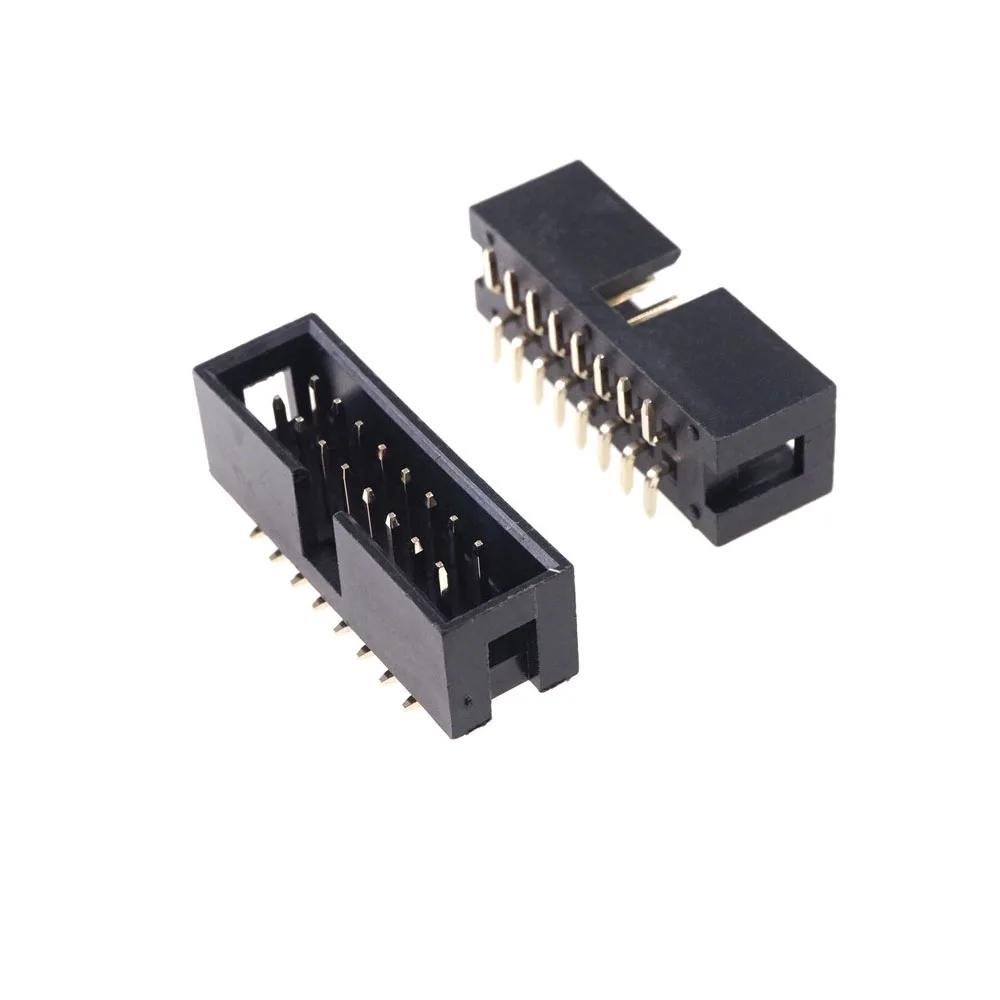 

100 Pcs SMT 2.54MM 2x8 Pin 16 P Shrouded Box Header IDC Socket Straight Male 2 Rows 2.54 SMD PCB Reflow Solder