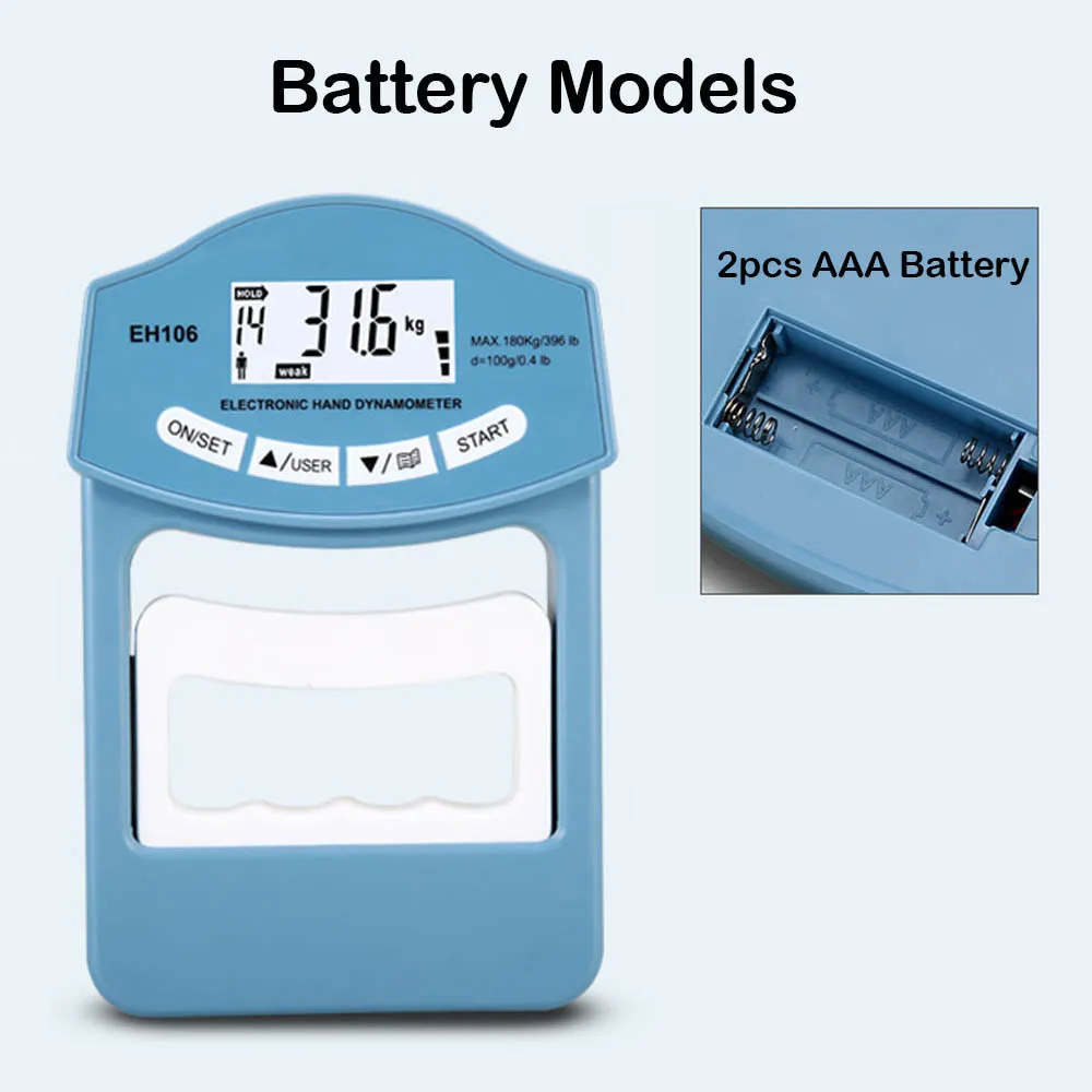 396 funtów/180 Kgs Cyfrowy dynamometr ręczny Miernik siły chwytu Automatyczne przechwytywanie Elektroniczna moc uchwytu ręcznego