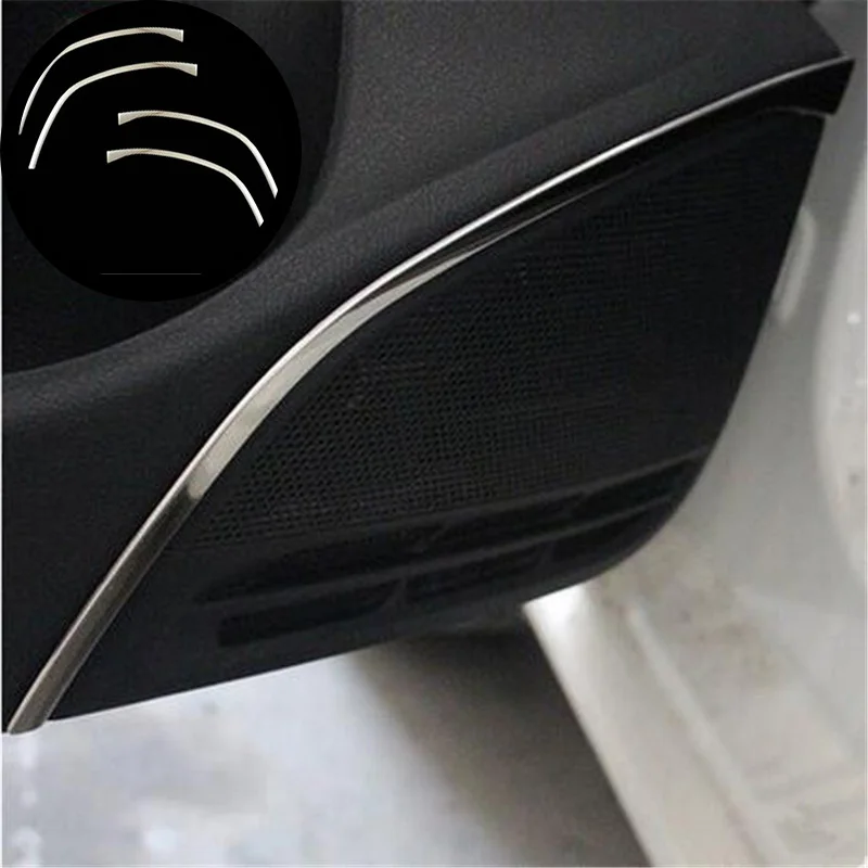 Car-styling 4pcs/set Stainless steel modified decorative circle audio speaker cover trim case for Volkswagen POLO 2011-2018