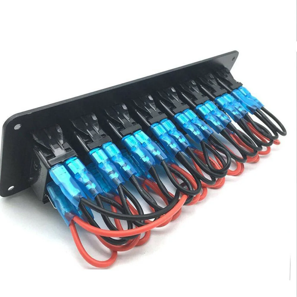 ELING Light ON OFF 8 Gang Switch Panel Fuse Circuit Breaker Overload Protector Universal for Auto Motorboat Sailboat