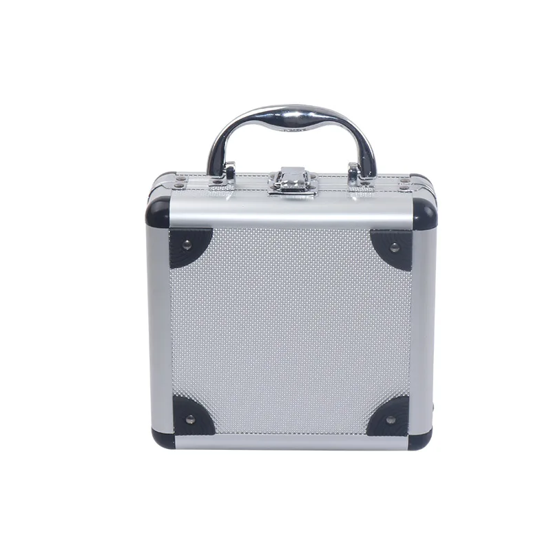 Small Toolbox 170x160x70mm Aluminum Tool Box Portable Instrument Box Storage Case with Lining Foam Handheld Impact Resistant