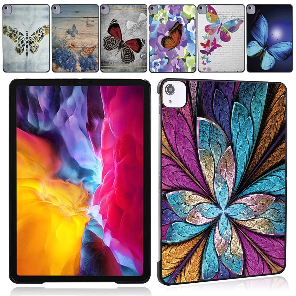 

High-quality Tablet Case for Apple IPad Air 4 2020 10.9 Inch Butterfly Print Pattern Hard Shell + Free Stylus