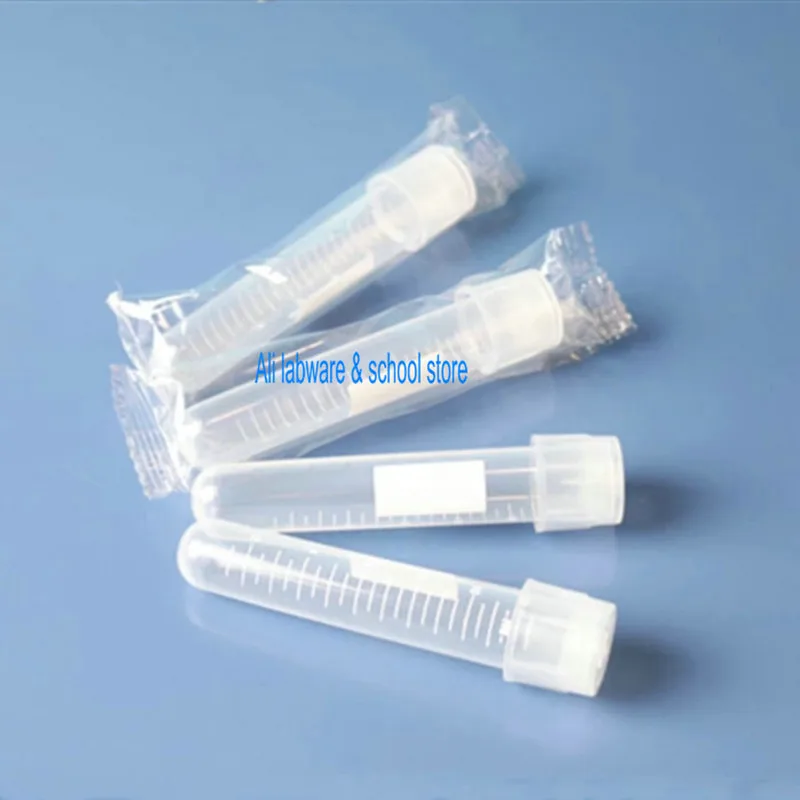 

100Pcs Lab 12ml Plastic Shaking Tube Bacterial Cell Culture Tube For Laboratory Experiment