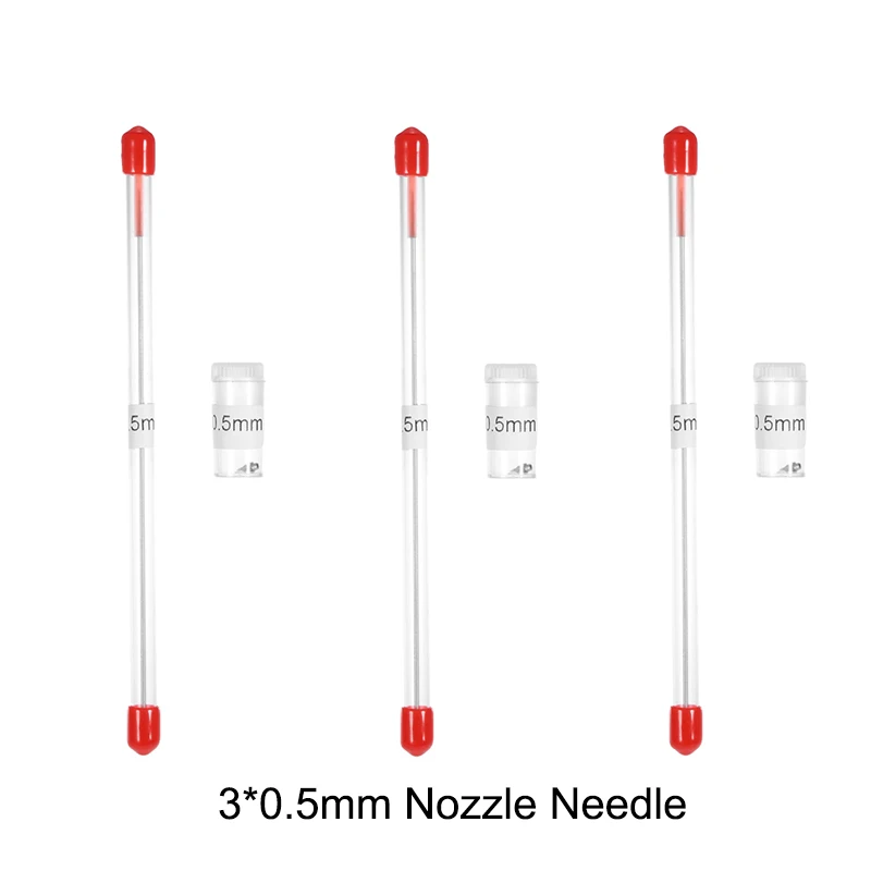 Boquilla de aguja para aerógrafo, accesorios útiles para pintura corporal, herramientas de pulverización, 3 piezas, 0,2/0,3/0,5mm
