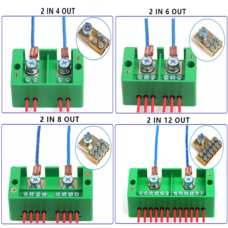 1Pcs Metering Junction Box Quick Connector Single Phase Household Zero-fire Shunt Terminal Block Box Splitter High Power HJ6