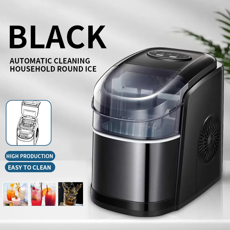 Household small ice maker, bullet round ice custom HZB-12C 15KG ice cube making machine, beverage ice making machine